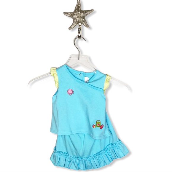 6Mo🍍NWT Agabang Ruffled Skirt & Top w Embroidery - Picture 1 of 9
